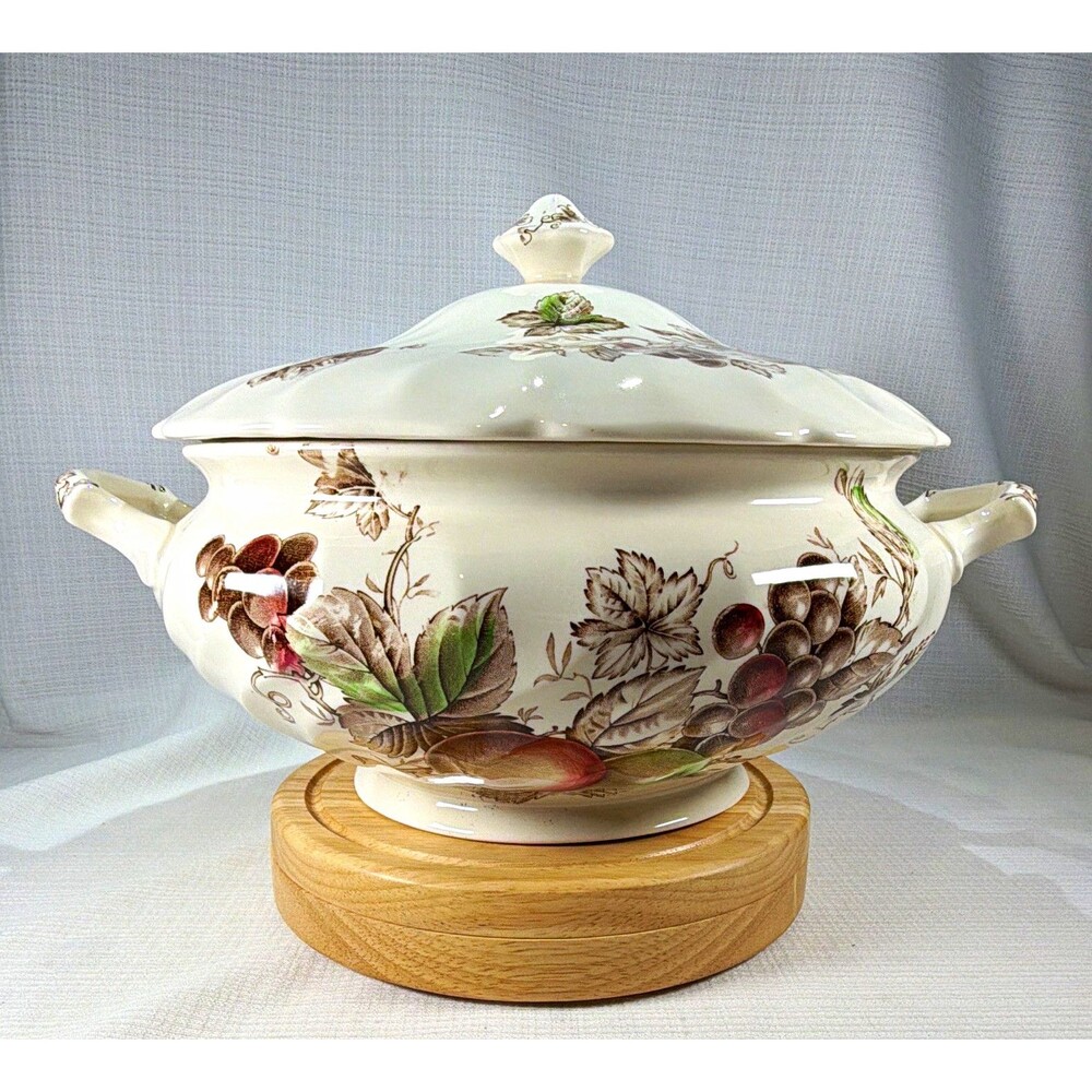 Vtg Johnson Brothers Friendly Village Harvest Time Ironstone Soup Tureen Lid NoL